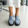 Mocasini dama din piele naturala blue